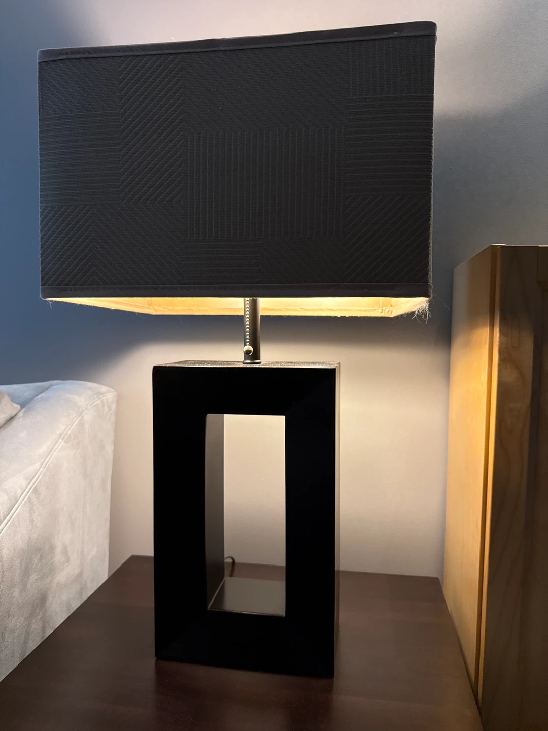 Modern Black Table Lamp with Geometric Shade