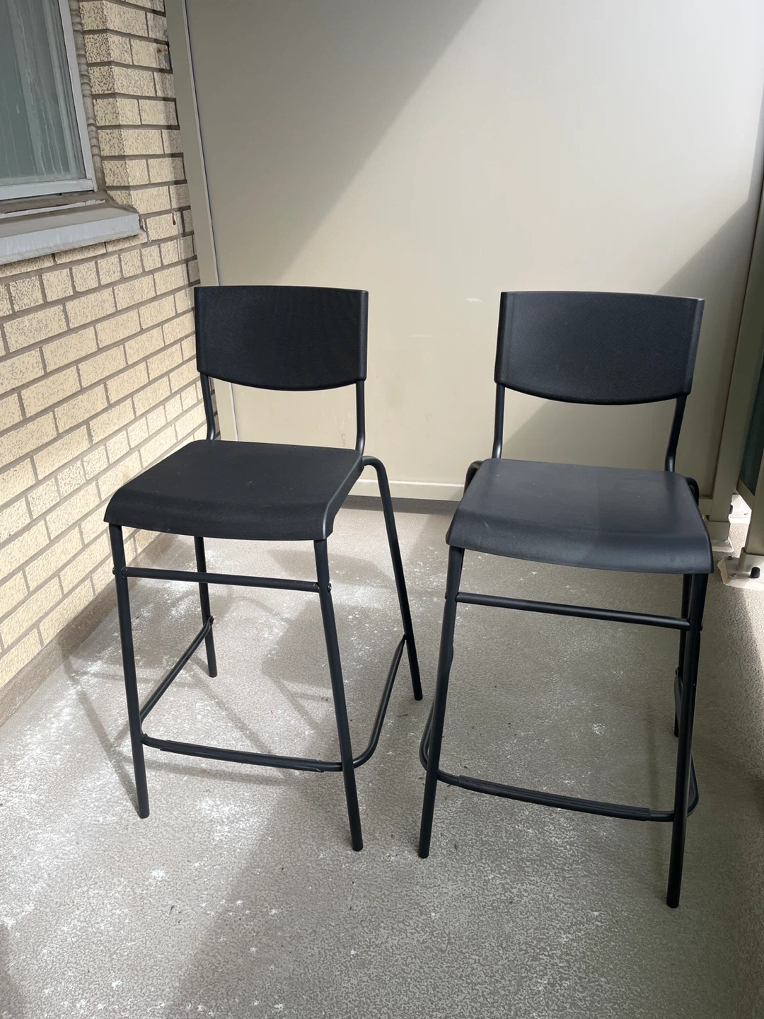 Set of 2 Black Bar Stools