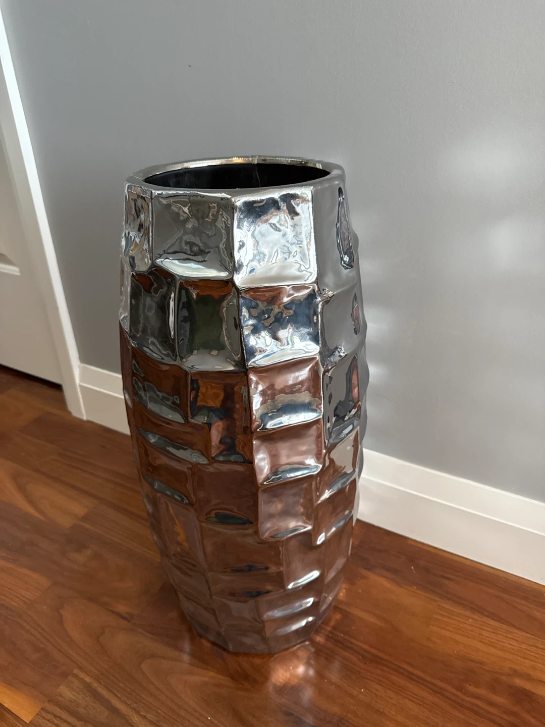 Silver Ceramic Decorative Vase