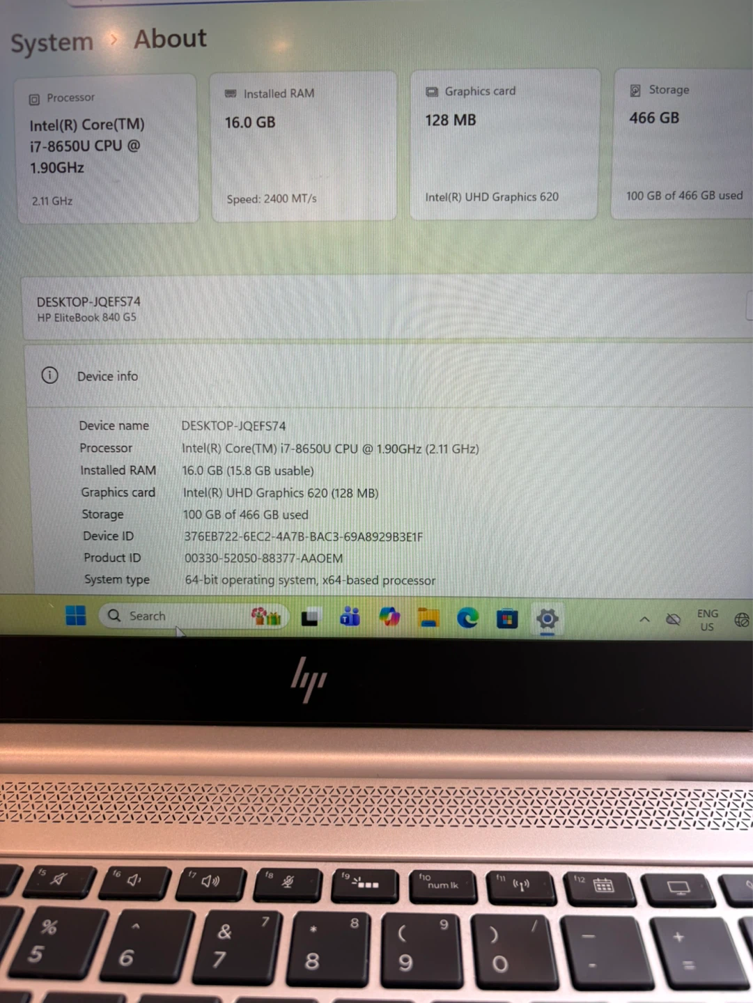HP Elitebook  16g ram 512ssd icore7 - photo 5