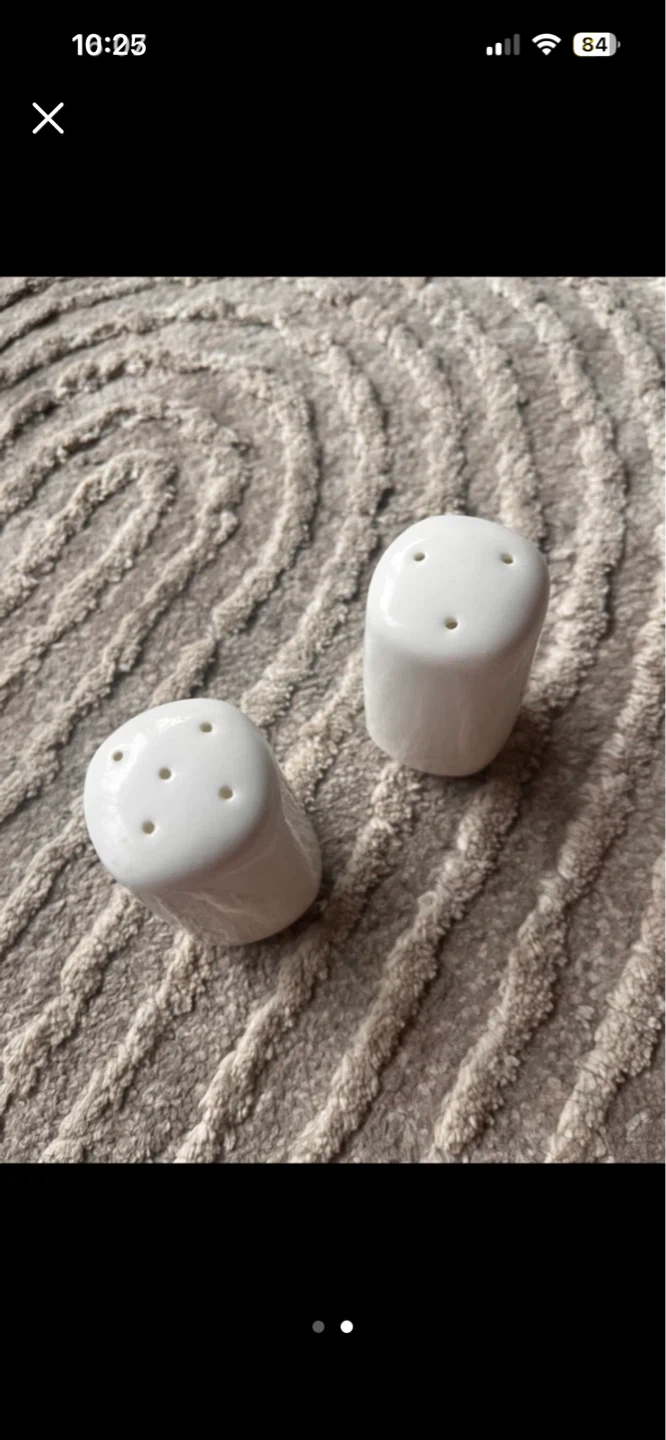 White Ceramic Salt and Pepper Shakers NEW