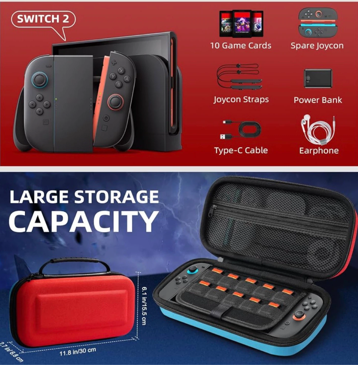 Nintendo Switch 2 Carrying Case with Accessories - photo 2