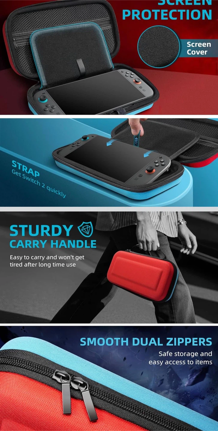 Nintendo Switch 2 Carrying Case with Game Storage, black - photo 4