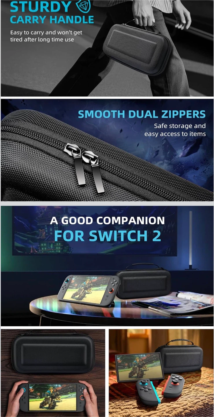 Nintendo Switch 2 Carrying Case with Game Storage, black