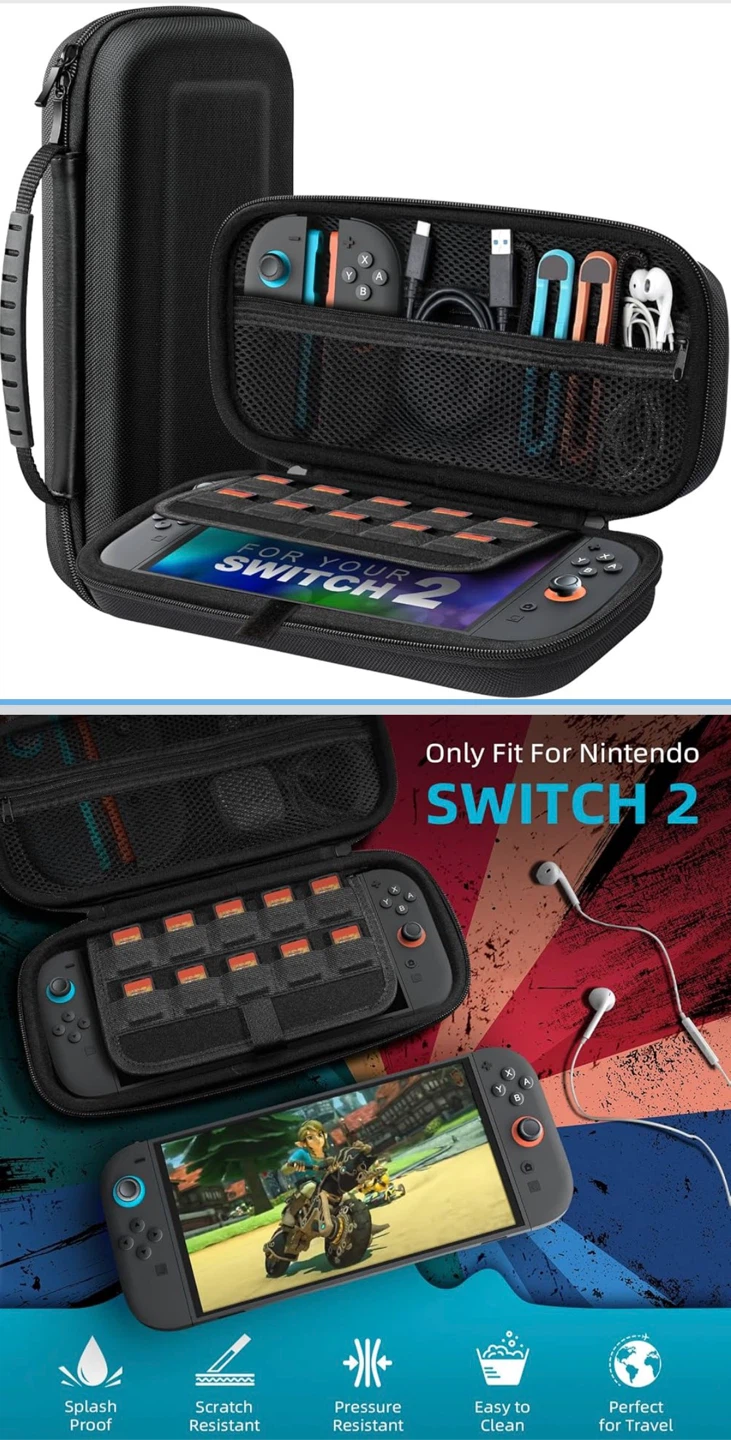 Nintendo Switch 2 Carrying Case with Game Storage, black - photo 3