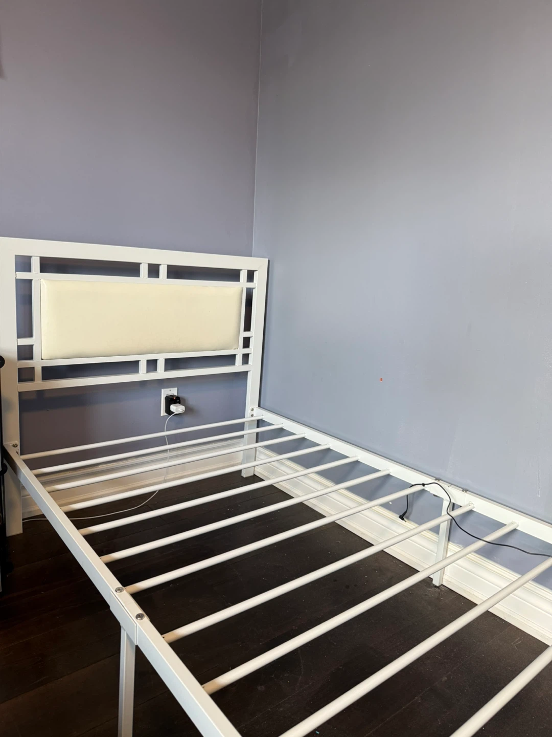 White Metal Daybed Frame with Upholstered Headboard - photo 2
