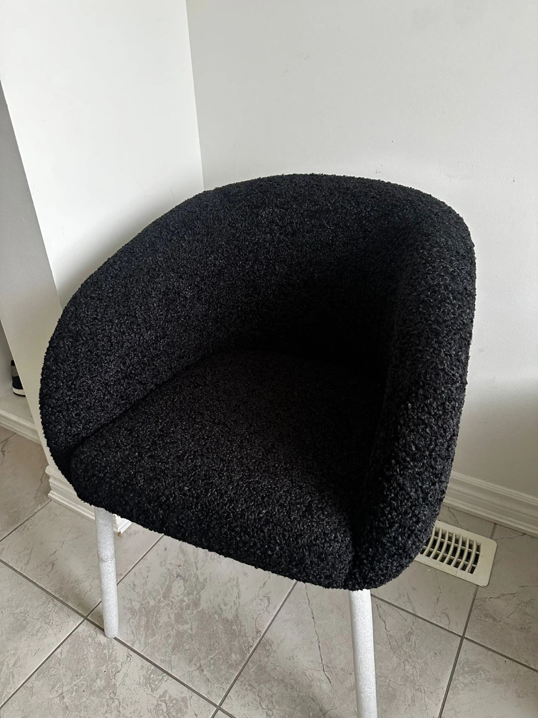 Black Bouclé Accent Chair