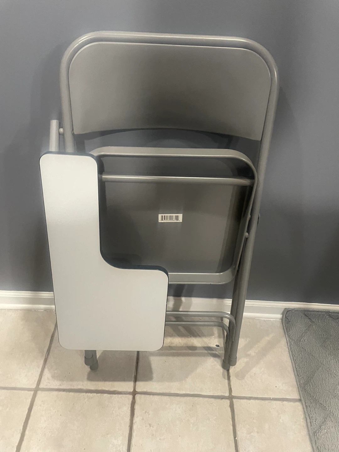 Gray Folding Chair with Writing Tablet - photo 3