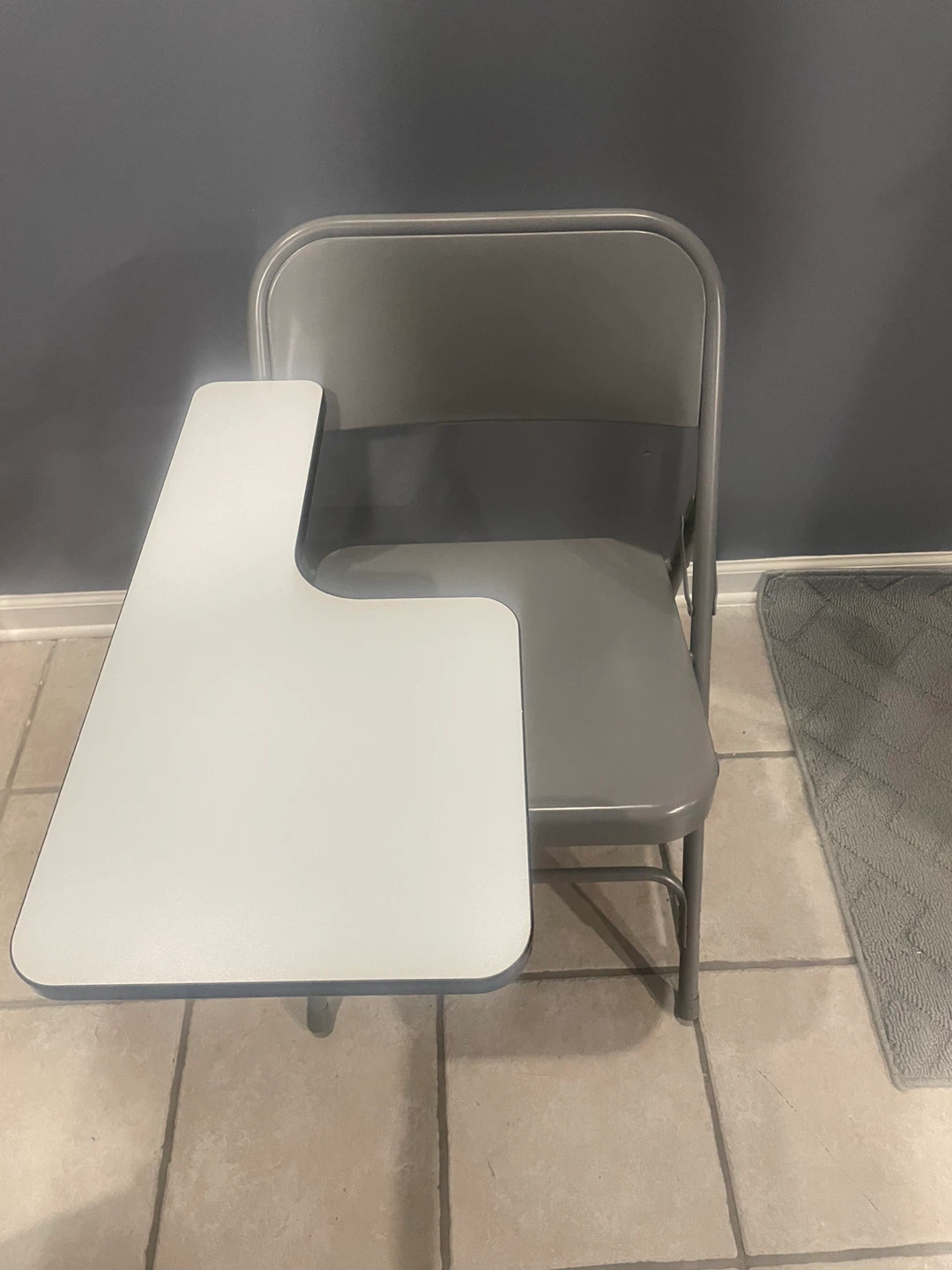Gray Folding Chair with Writing Tablet - photo 2