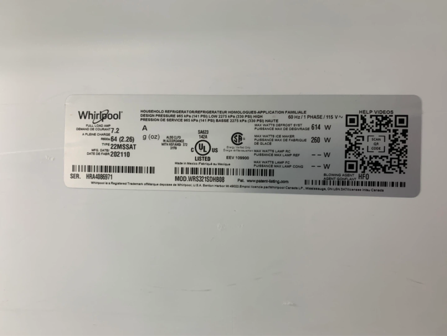 Whirlpool Side-by-Side Refrigerator with Ice and Water Dispenser - photo 4
