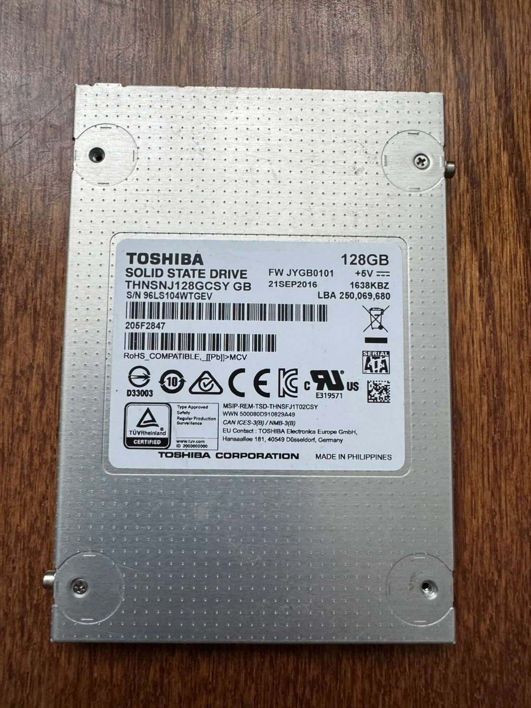 Toshiba 128GB Solid State Drive