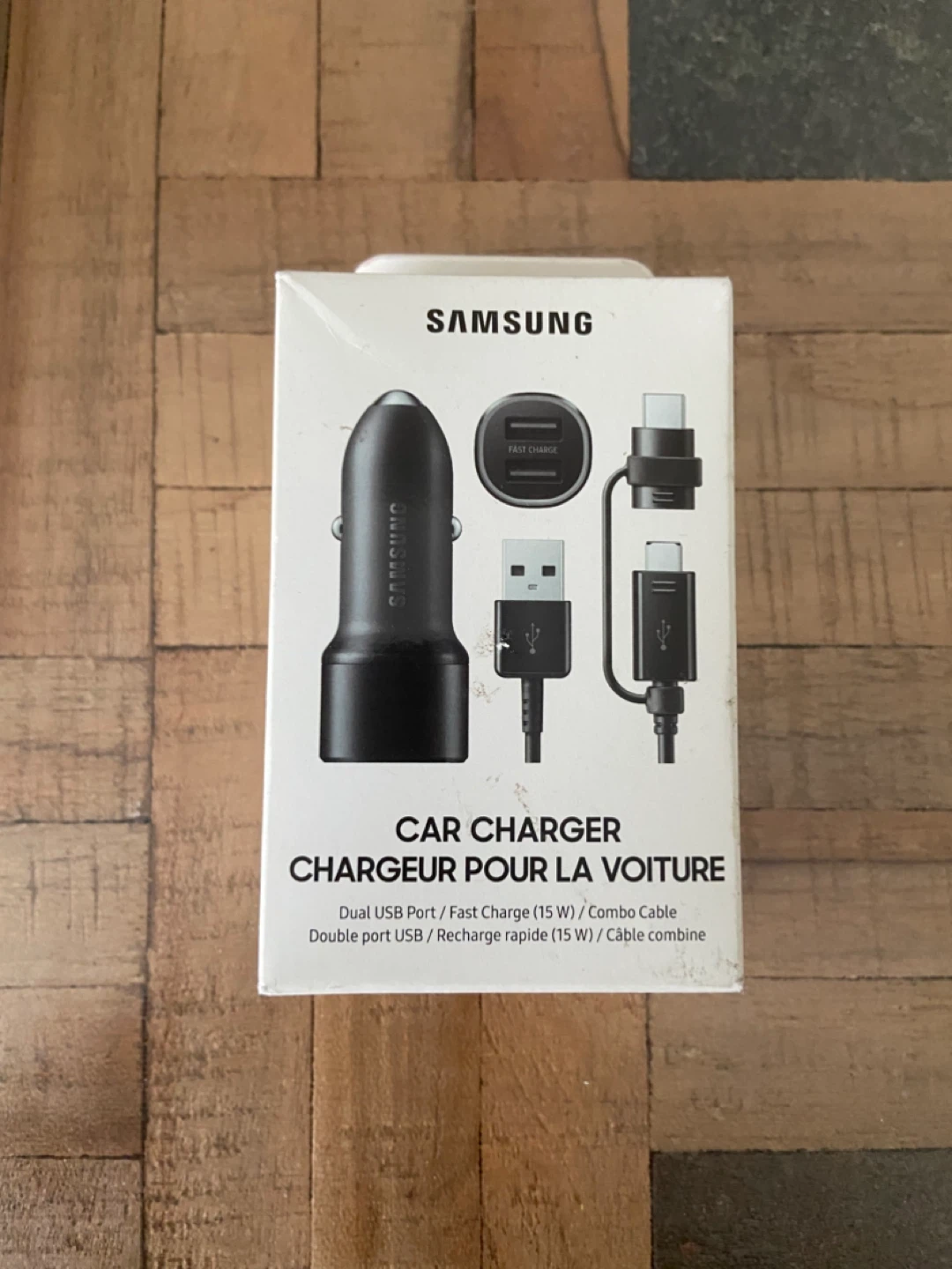 Samsung Car Fast Charger Dual USB Type-C/Micro USB Combo Cable