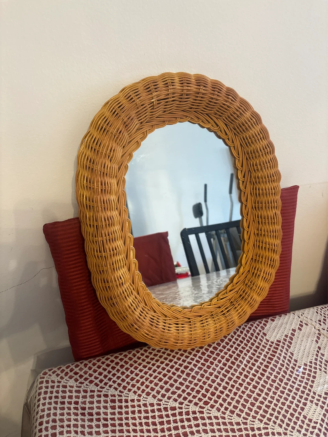 Oval Wicker Mirror