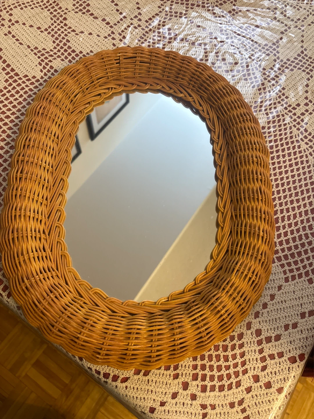 Oval Wicker Mirror - photo 2