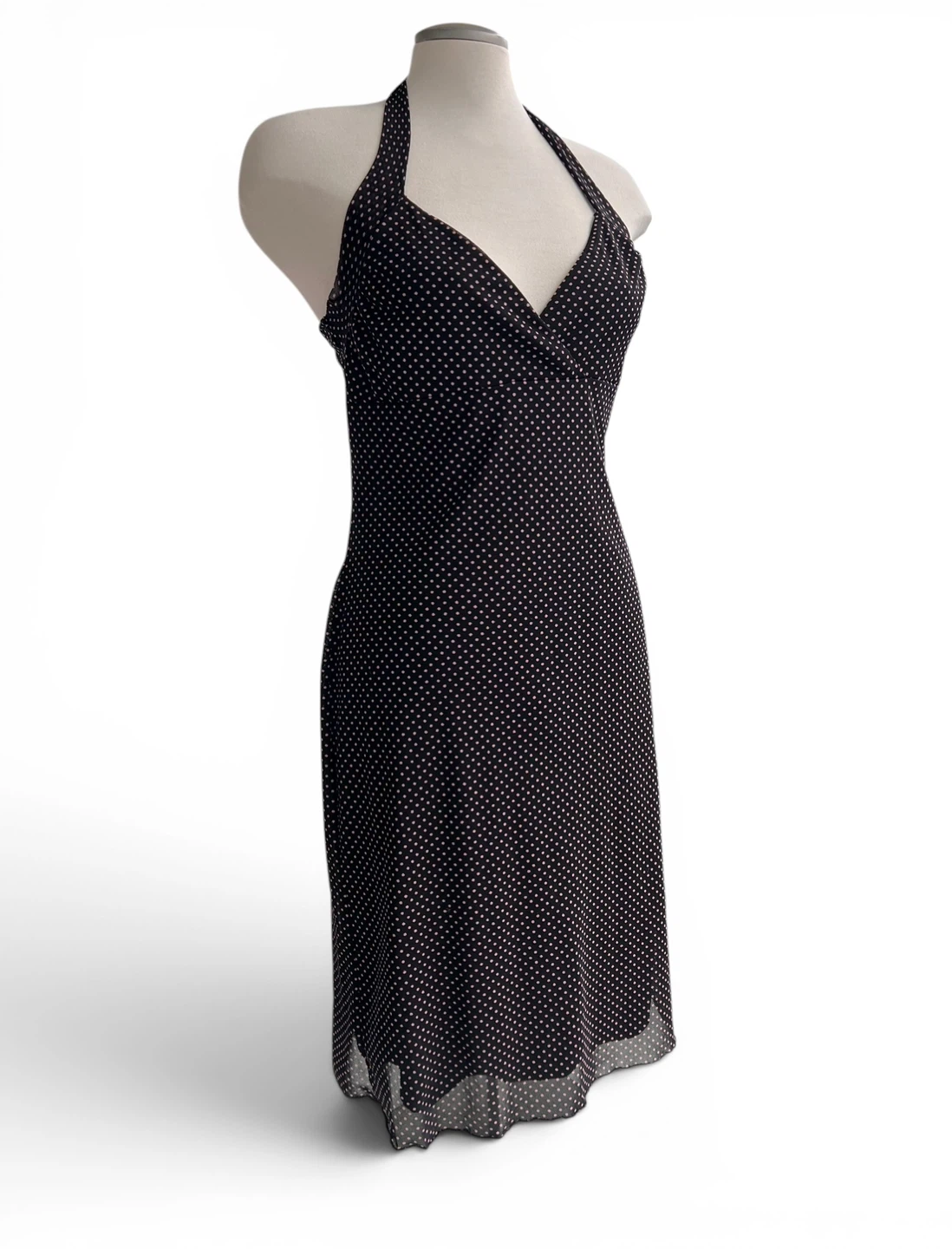Pink and Black Polkadot Halter Dress - photo 5