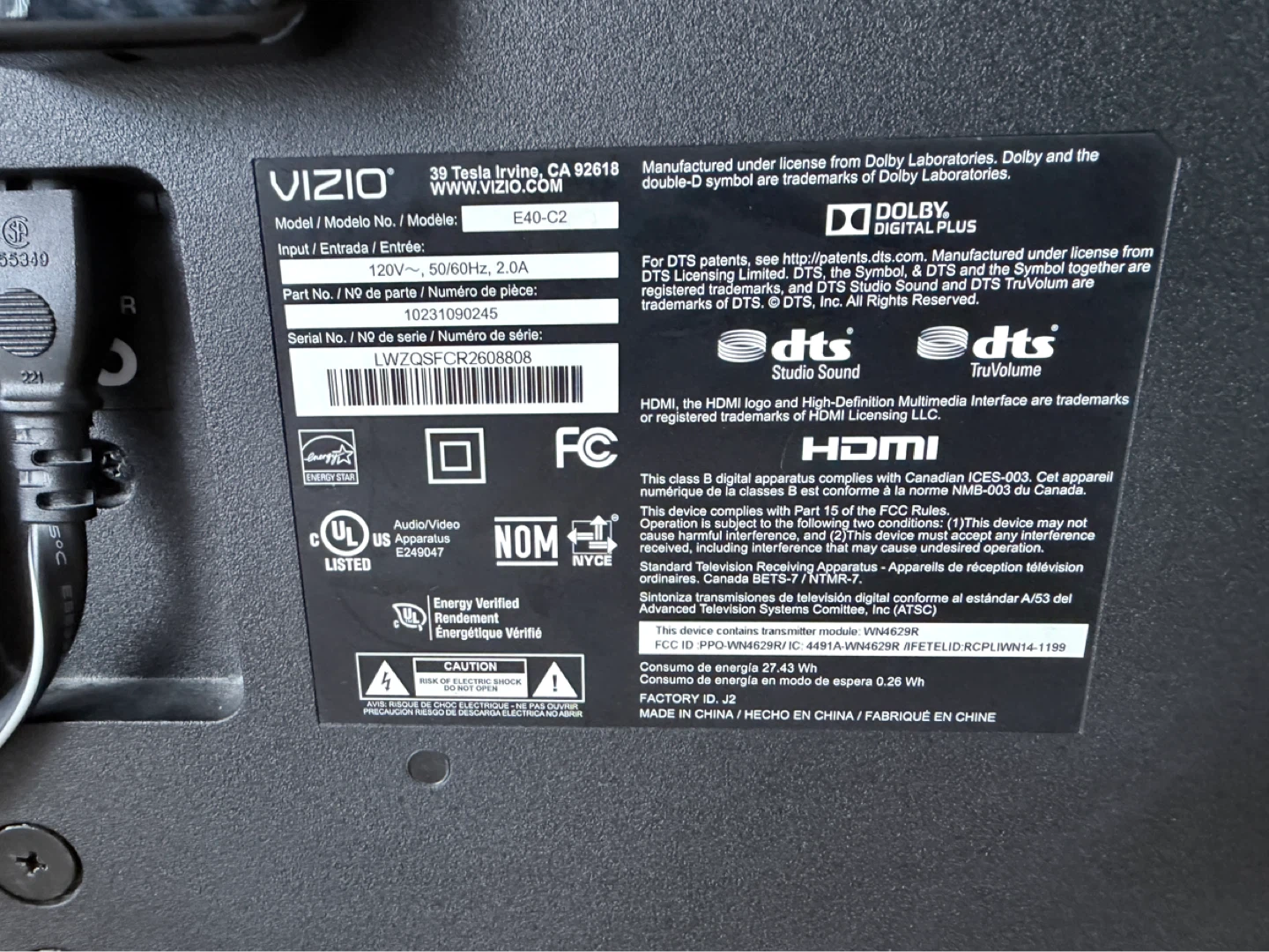 VIZIO E40-C2 40-inch Smart LED TV - photo 3