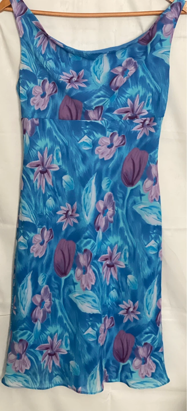 Fairweather blue floral sleeveless dress. Cottagecore  size 2