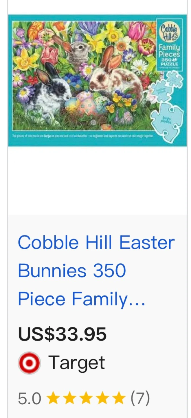 Cobble Hill Family Pieces Easter Bunnies 350 Piece Puzzle - photo 3
