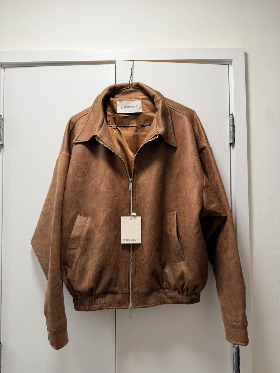*NWT* Brown Vegan Suede Oversized Bomber Jacket