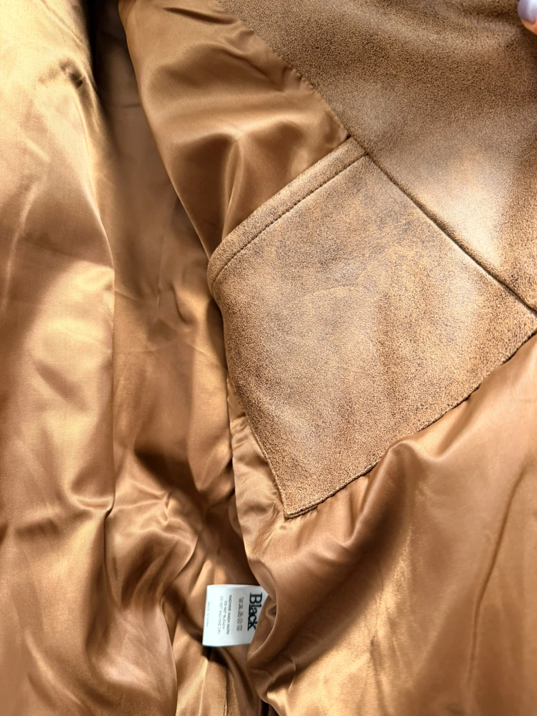*NWT* Brown Vegan Suede Oversized Bomber Jacket - photo 4