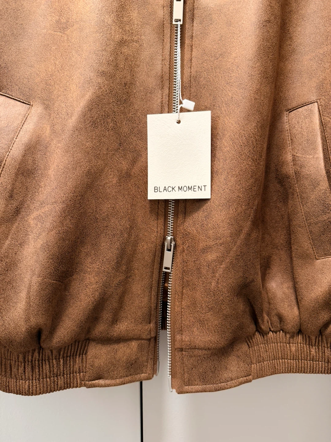 *NWT* Brown Vegan Suede Oversized Bomber Jacket - photo 3