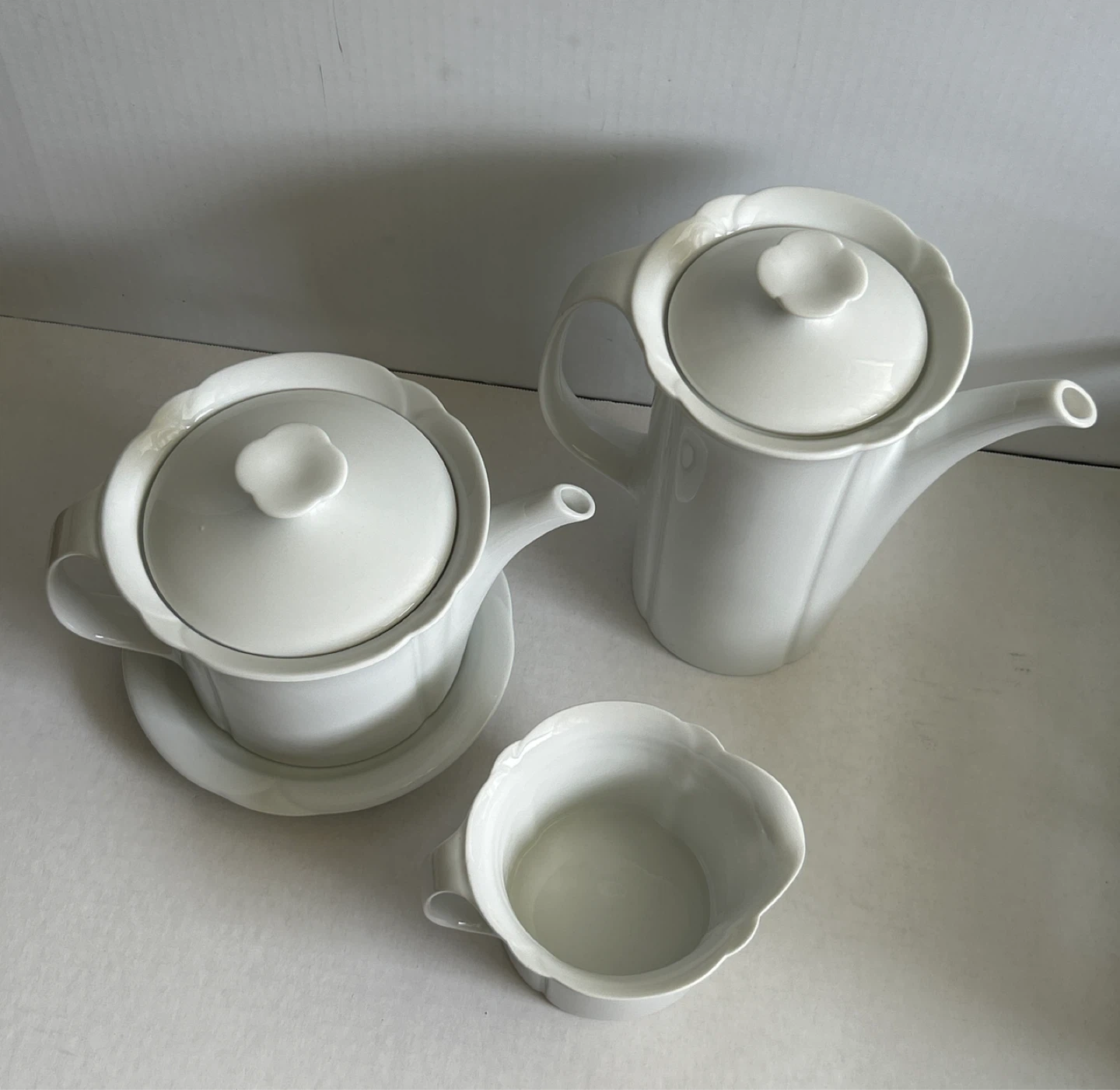 Arzberg - White Ceramic Teapot & Coffee Set with Creamer