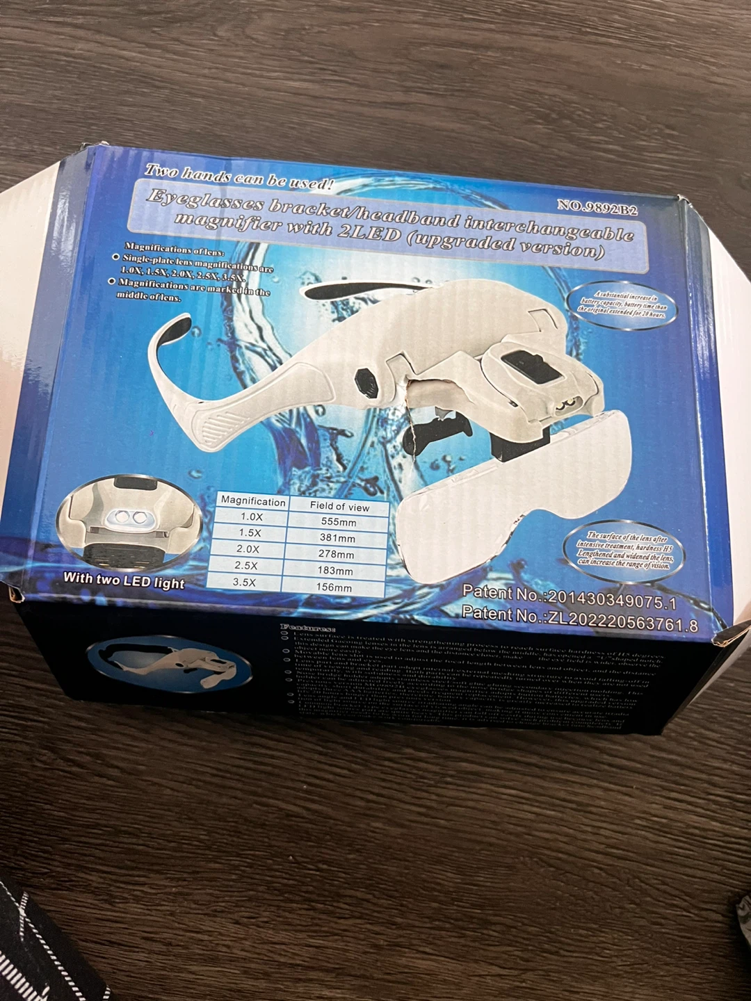 Headband Magnifier with 2 LED Lights and Interchangeable Lenses