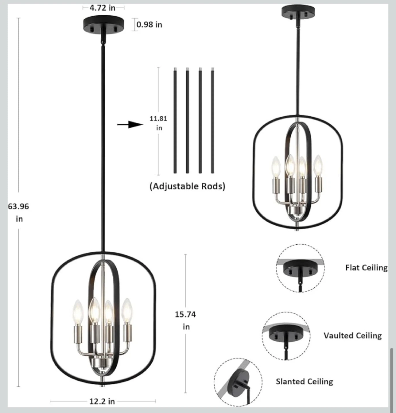 New Modern Farmhouse Chandelier - photo 5