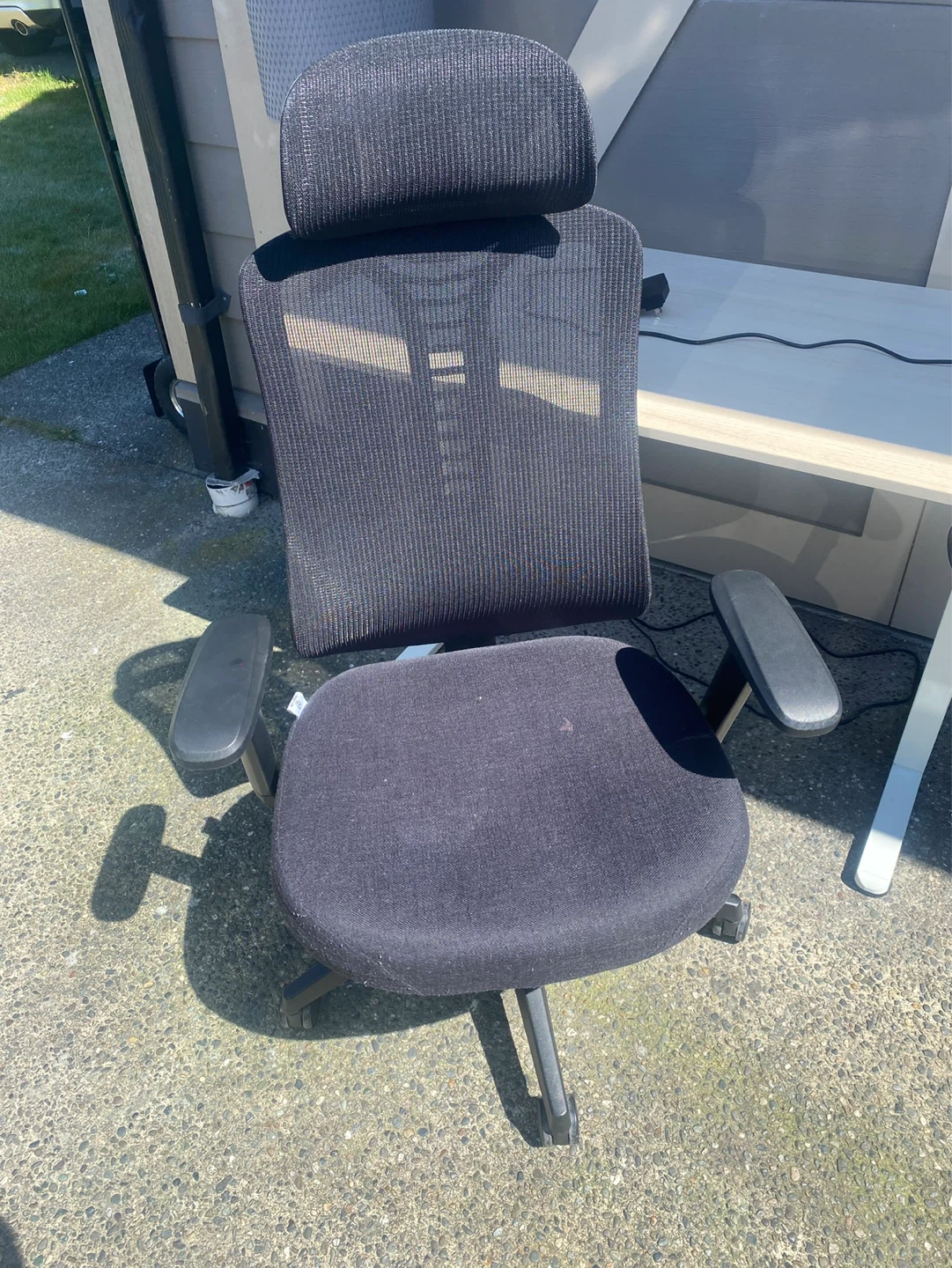 Black Ergonomic Office Chair with Headrest - photo 3