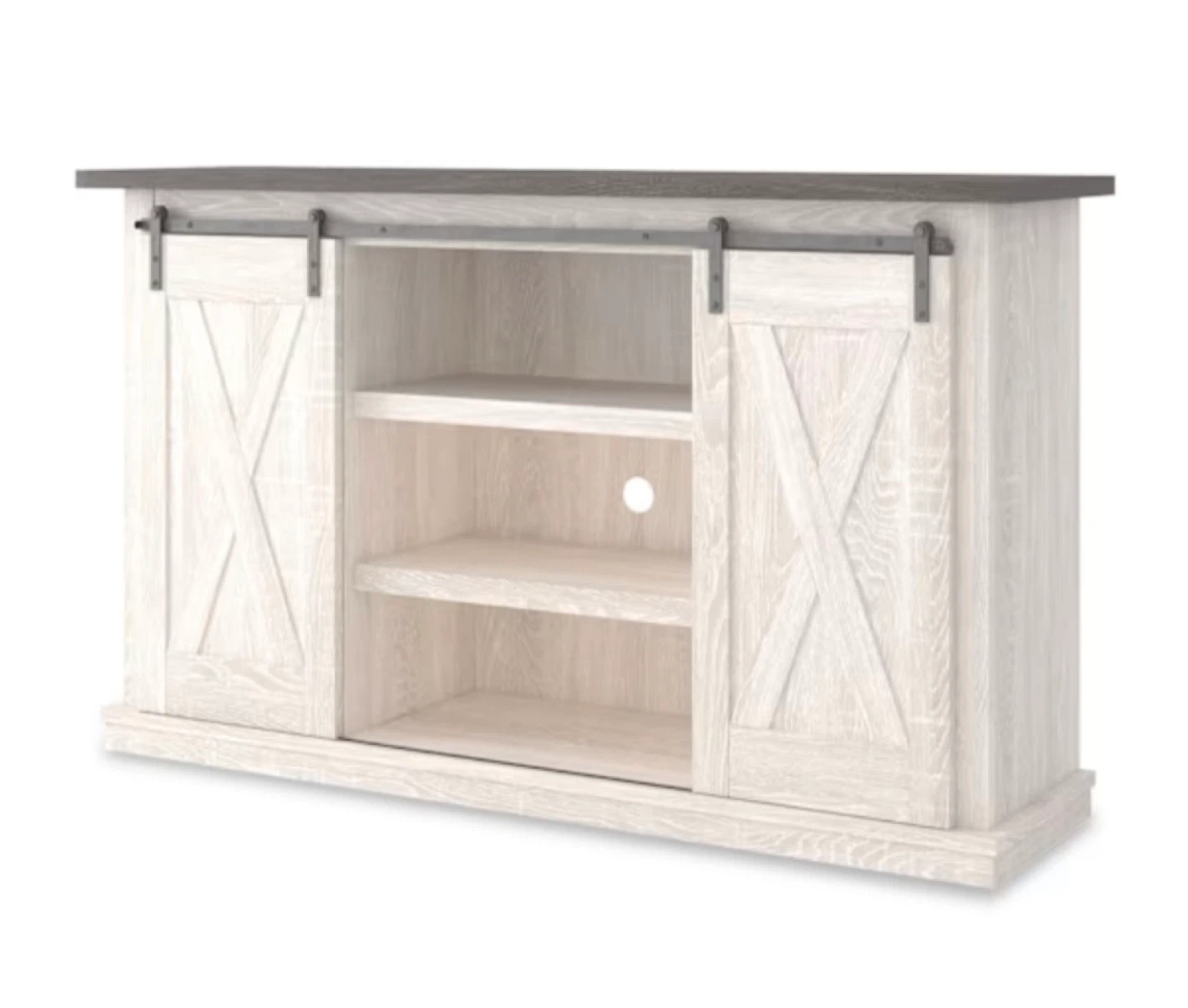 60” Farmhouse Barn Door TV Stand - White Oak