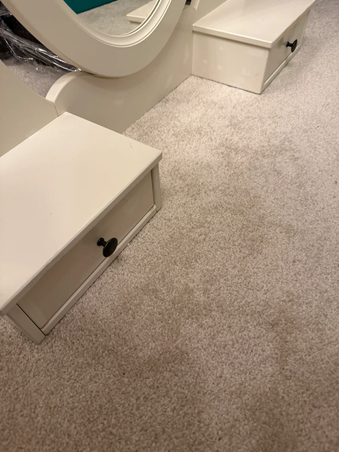 White Oval Vanity Mirror with Drawers - photo 4