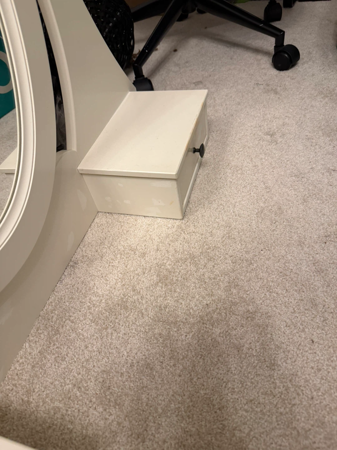 White Oval Vanity Mirror with Drawers - photo 2