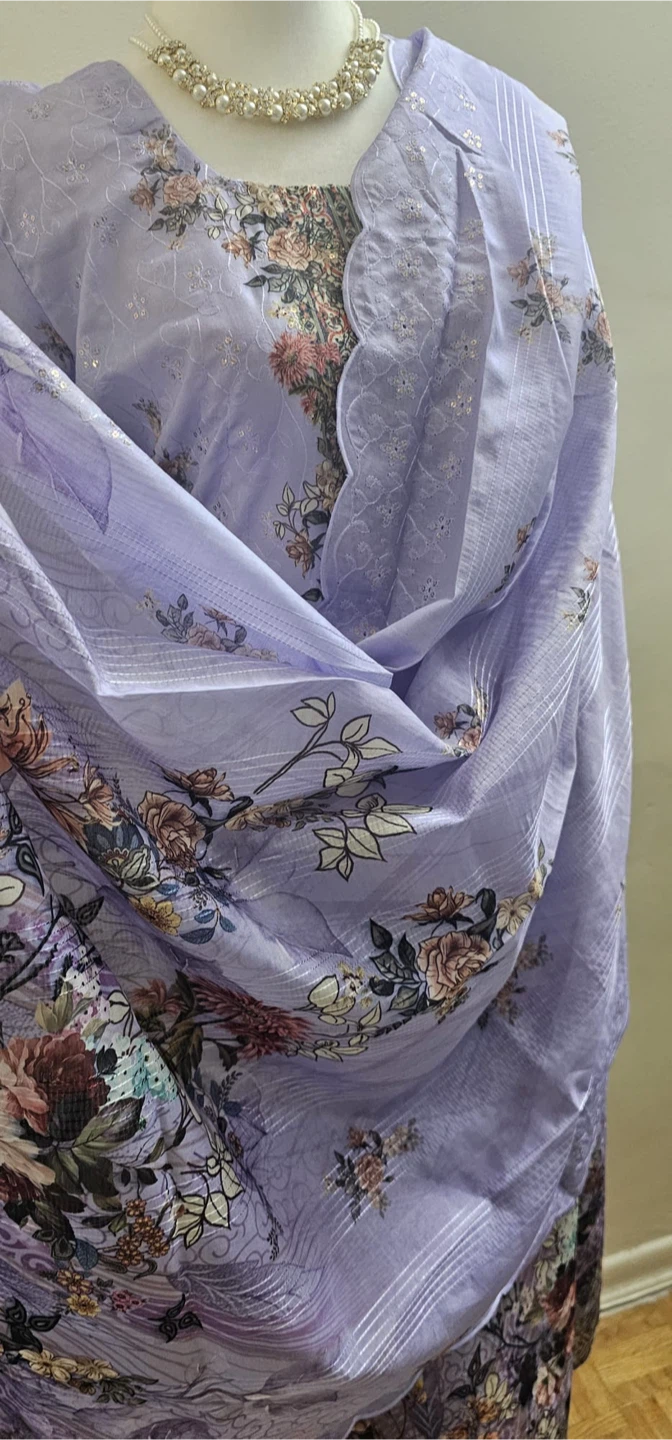 Women's Lilac Floral Print 3-Piece Suit 💜 - photo 3
