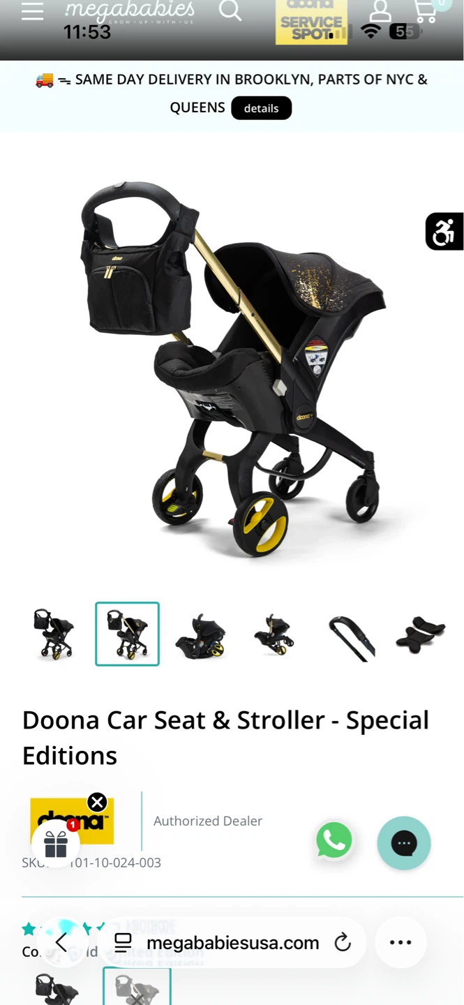 Doona+ All-in-One Infant Car Seat & Stroller