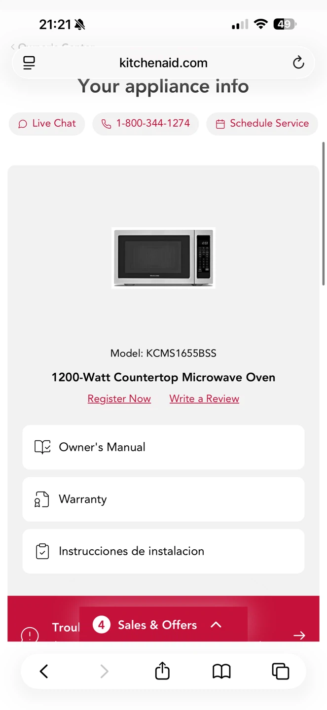Large KitchenAid 1.6 cu. ft. Countertop Microwave - photo 4