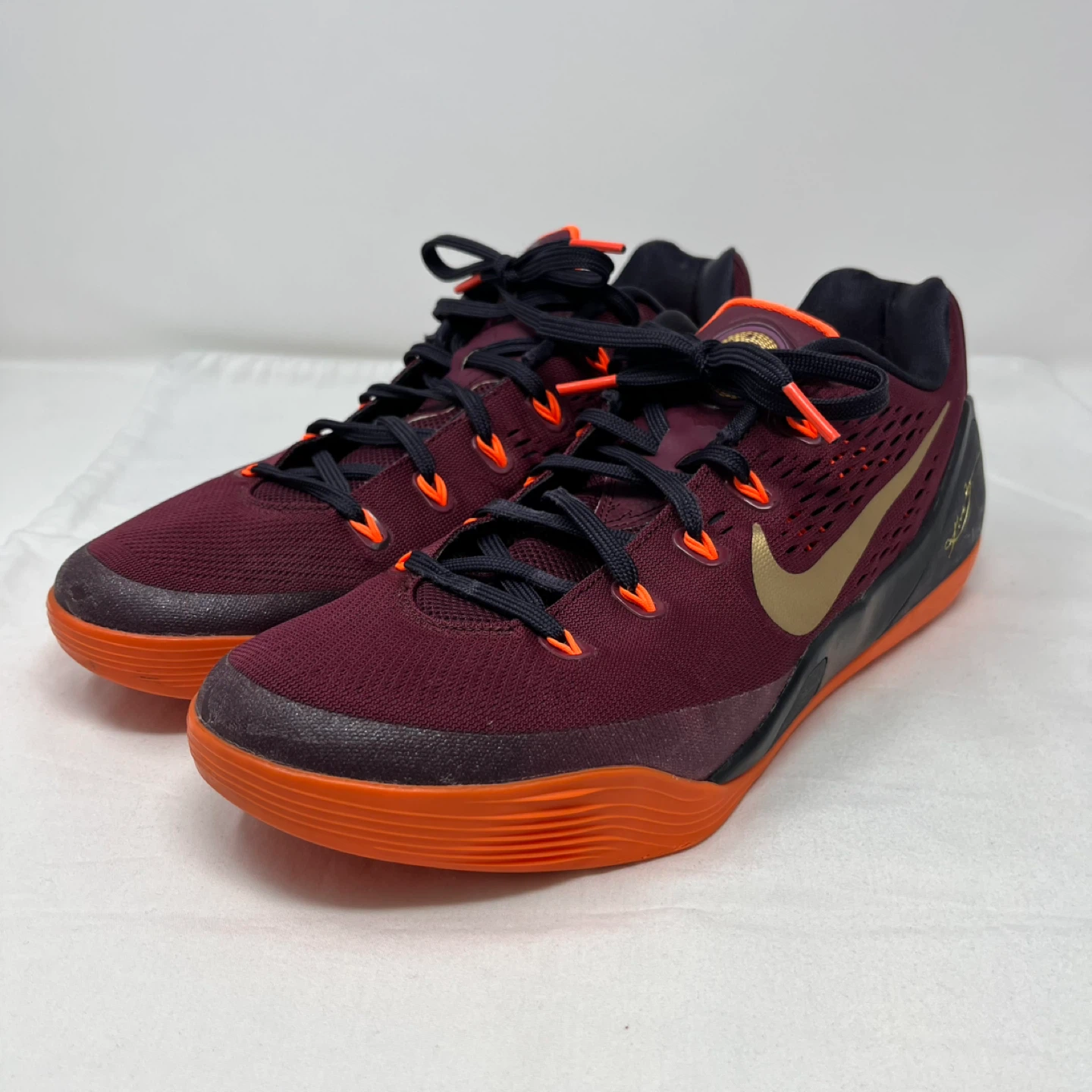 Nike Kobe 9 EM Burgundy Gold Basketball Shoes - photo 4