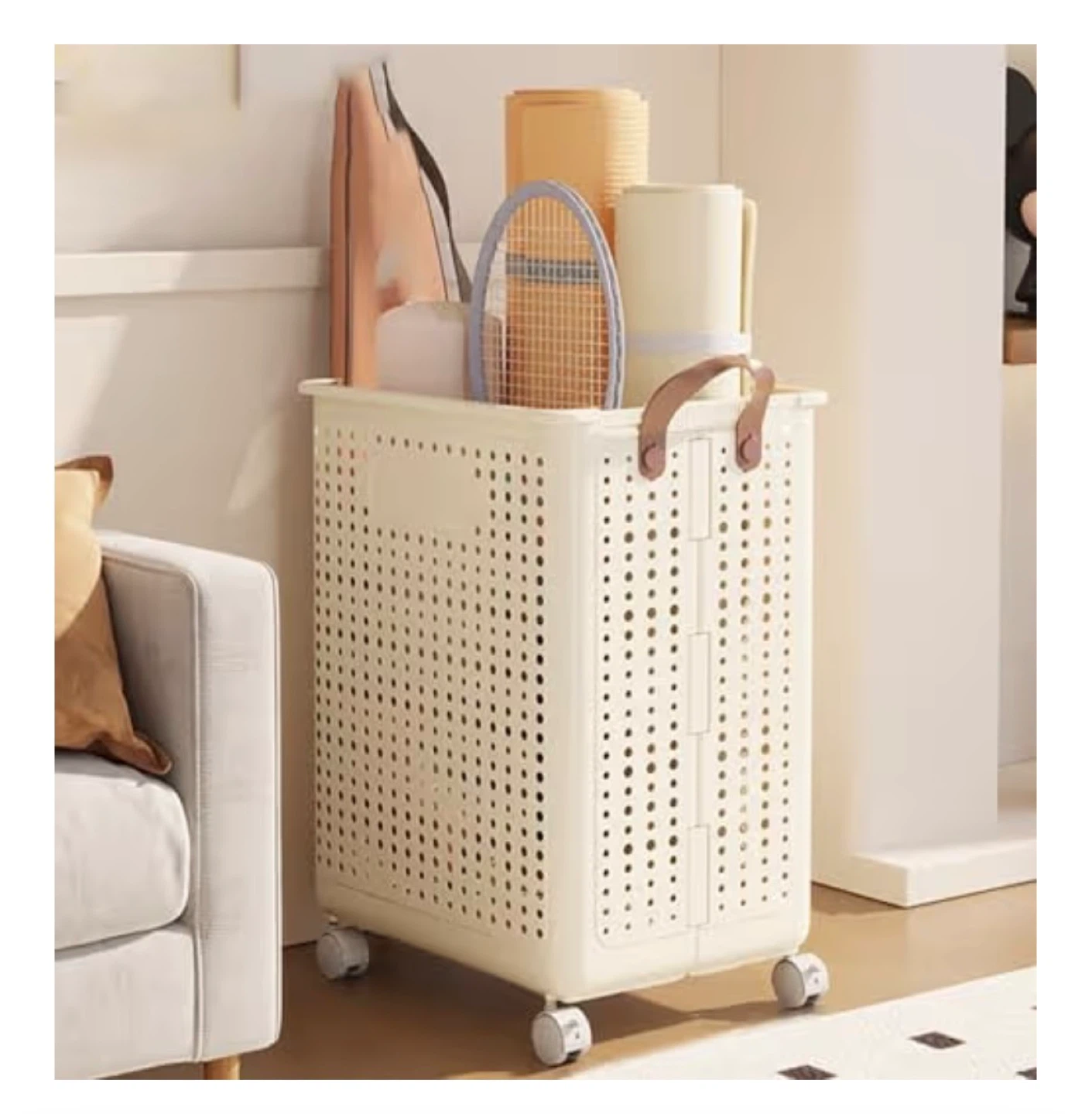 Collapsible Storage Basket with Wheels