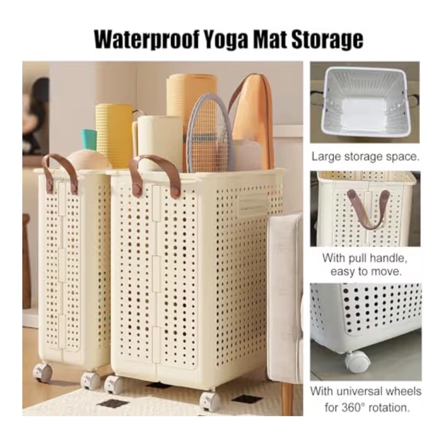 Collapsible Storage Basket with Wheels - photo 3