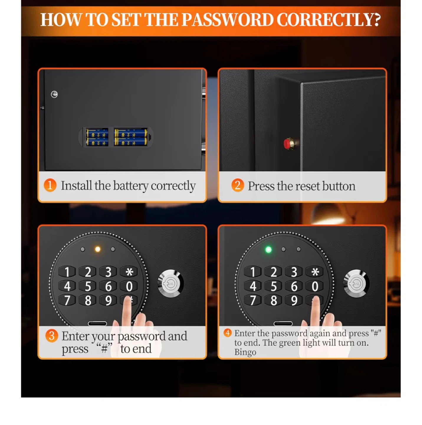 WASJOYE Digital Safe Box with Keypad and Emergency Key - photo 5