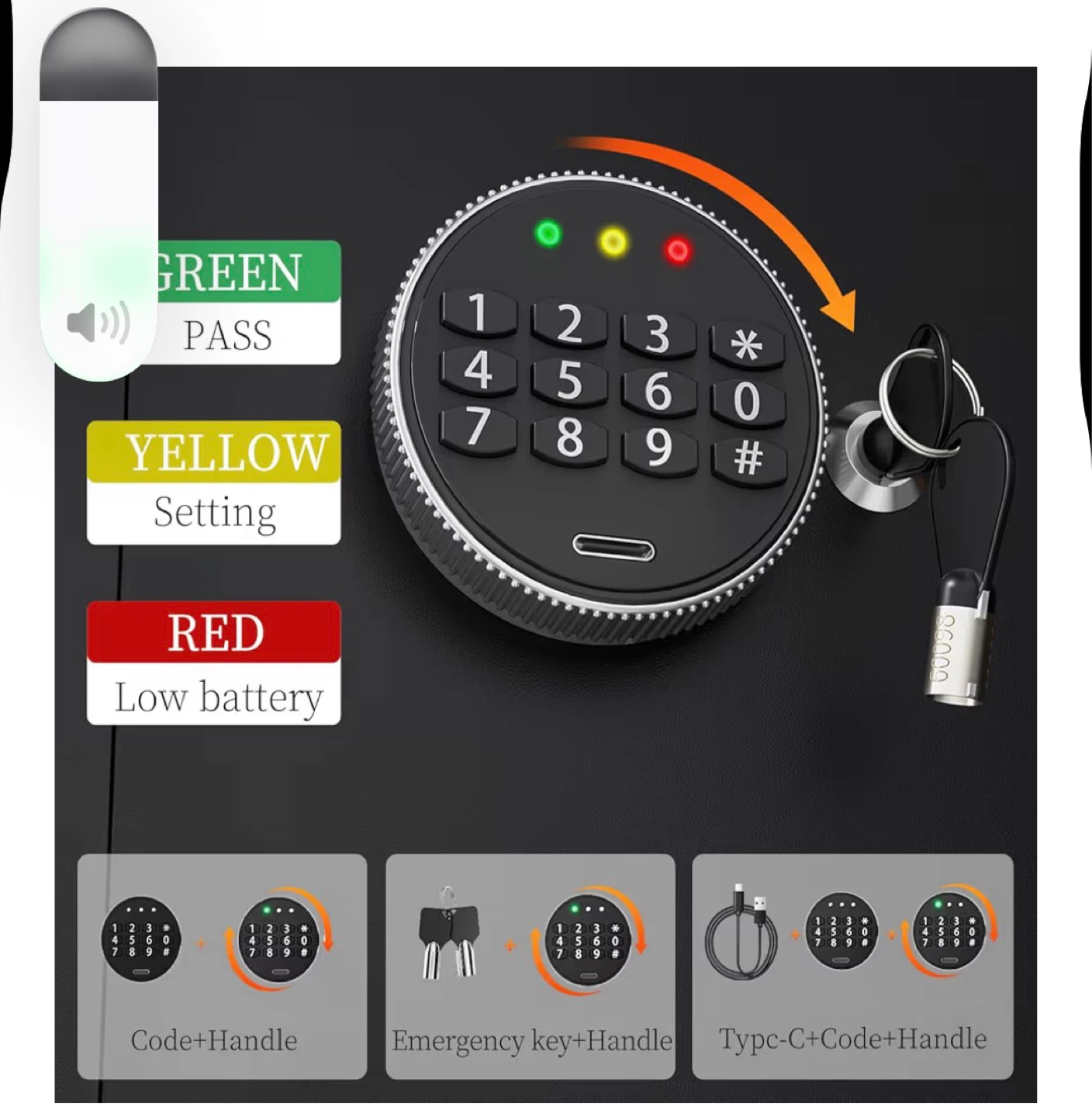 WASJOYE Digital Safe Box with Keypad and Emergency Key - photo 4