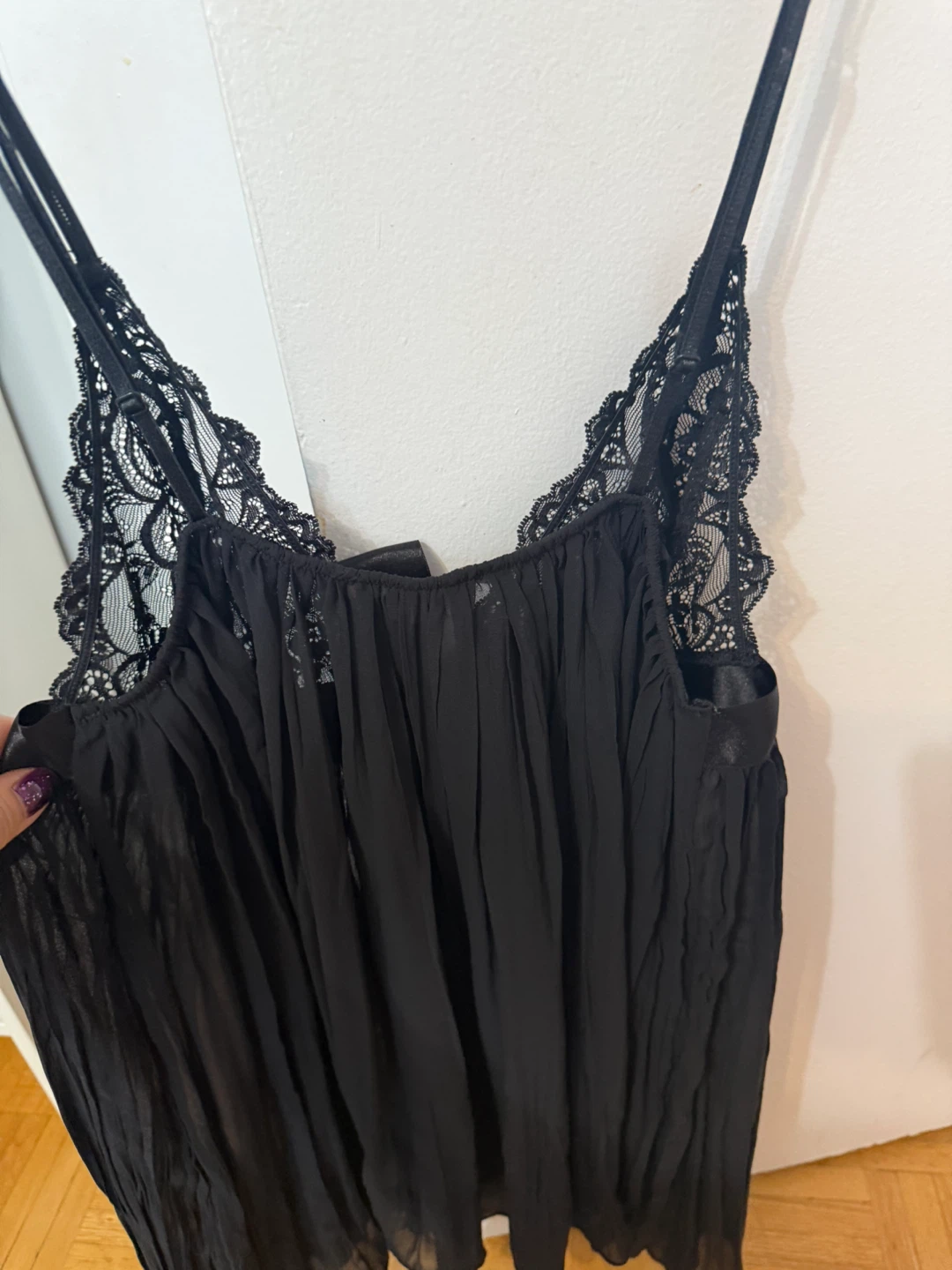 Victoria's Secret Black Lace Babydoll Camisole - Size M - photo 4