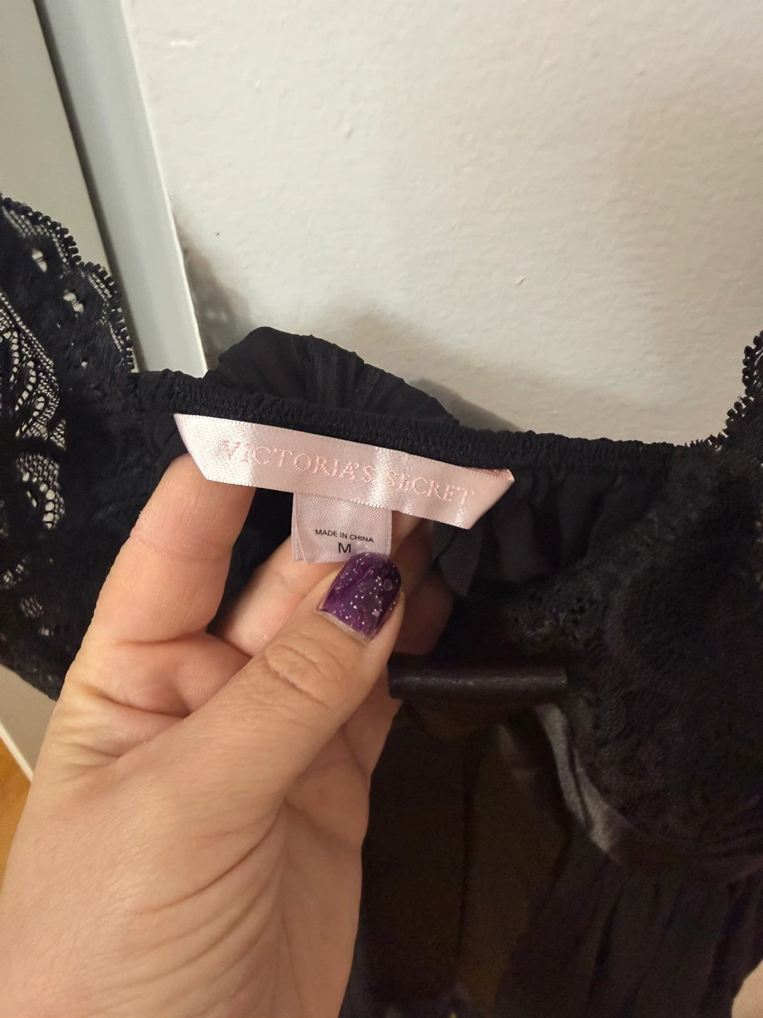 Victoria's Secret Black Lace Babydoll Camisole - Size M - photo 3