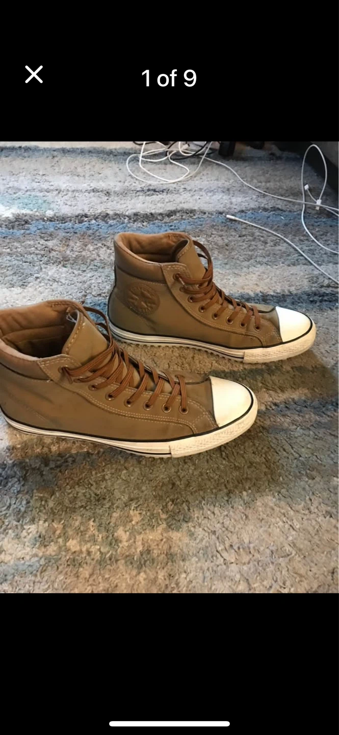 Men converse high top size 9 1/2
