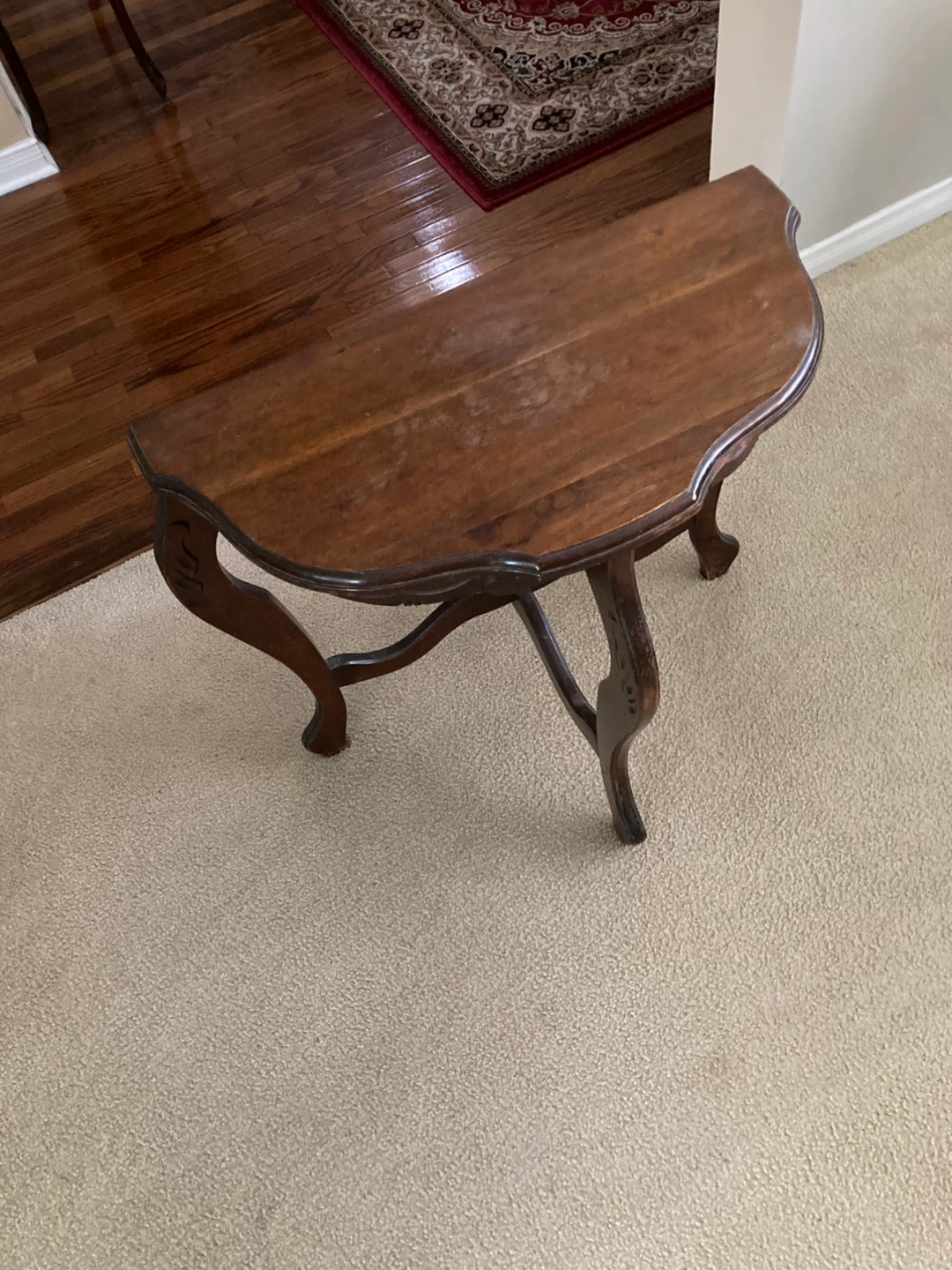 Vintage Half-Moon Console Table