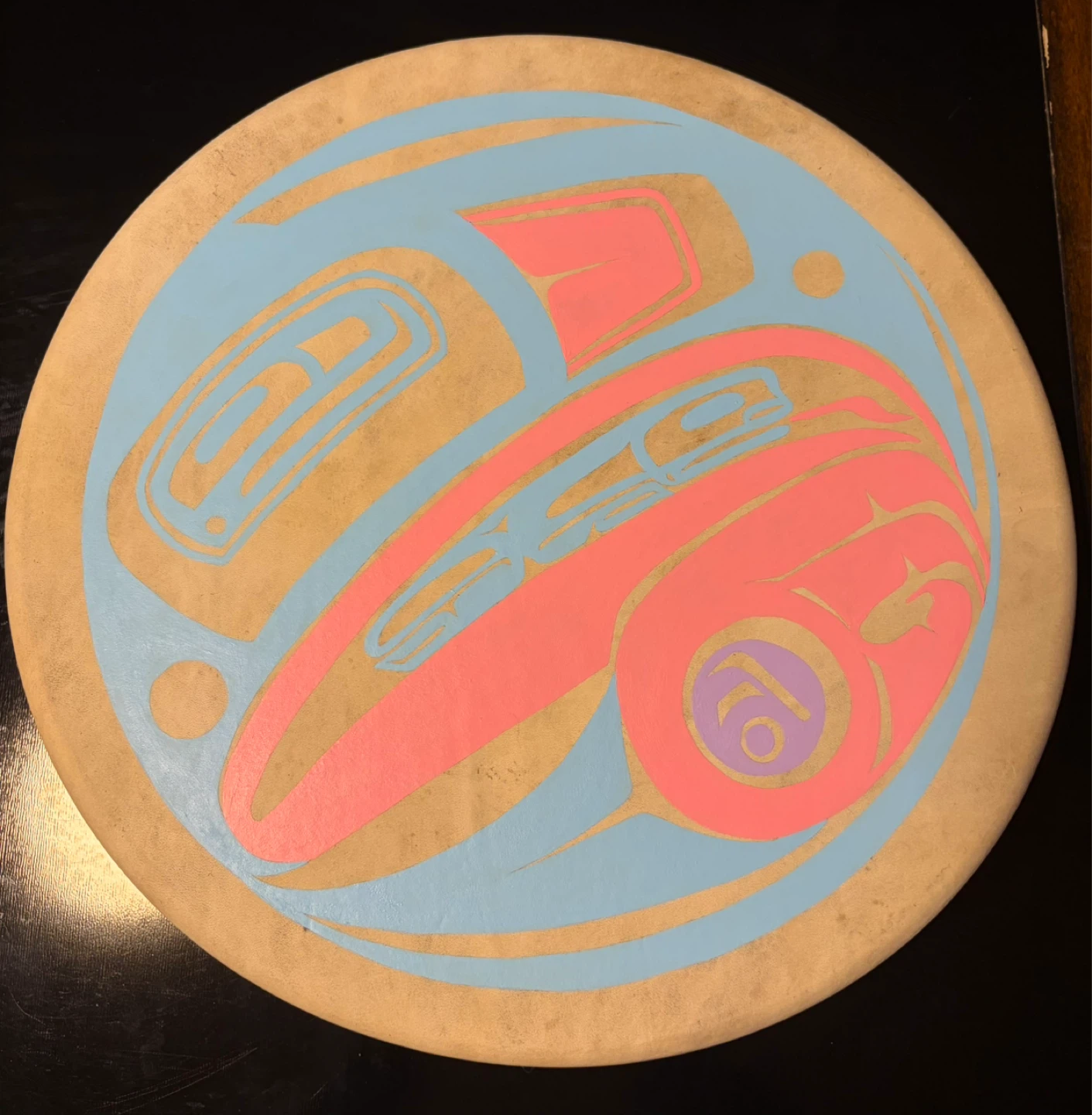 Handmade drum-Eagle with frog - photo 3