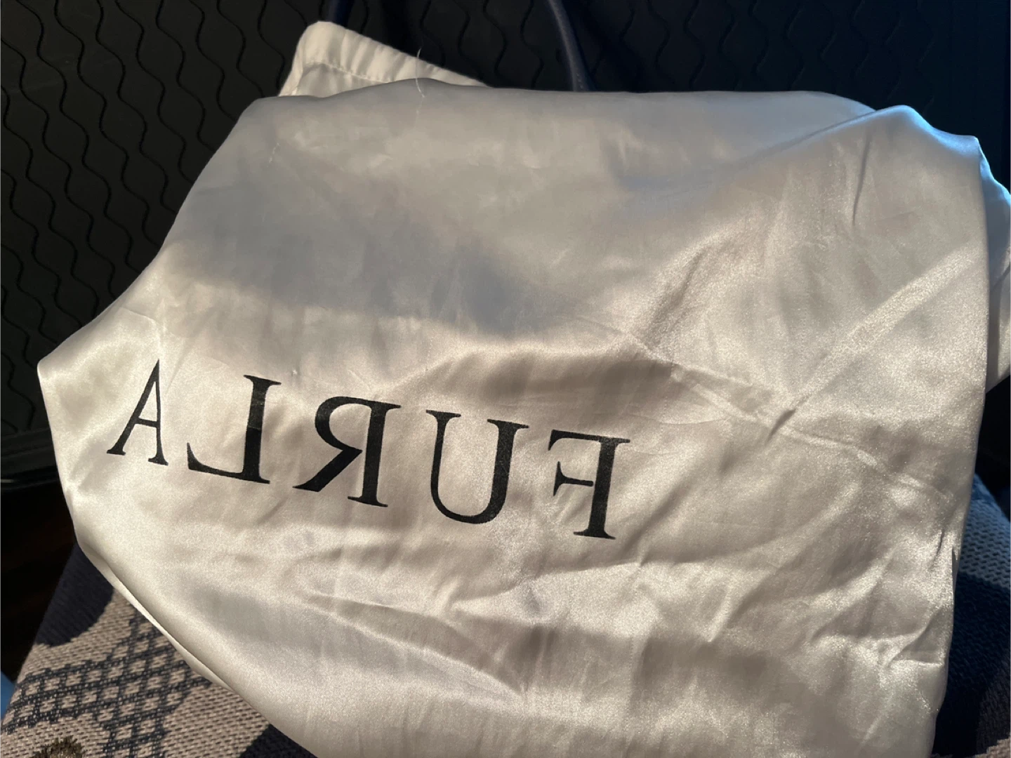 Furla Navy Blue Patent Leather Dome Satchel Handbag - photo 3