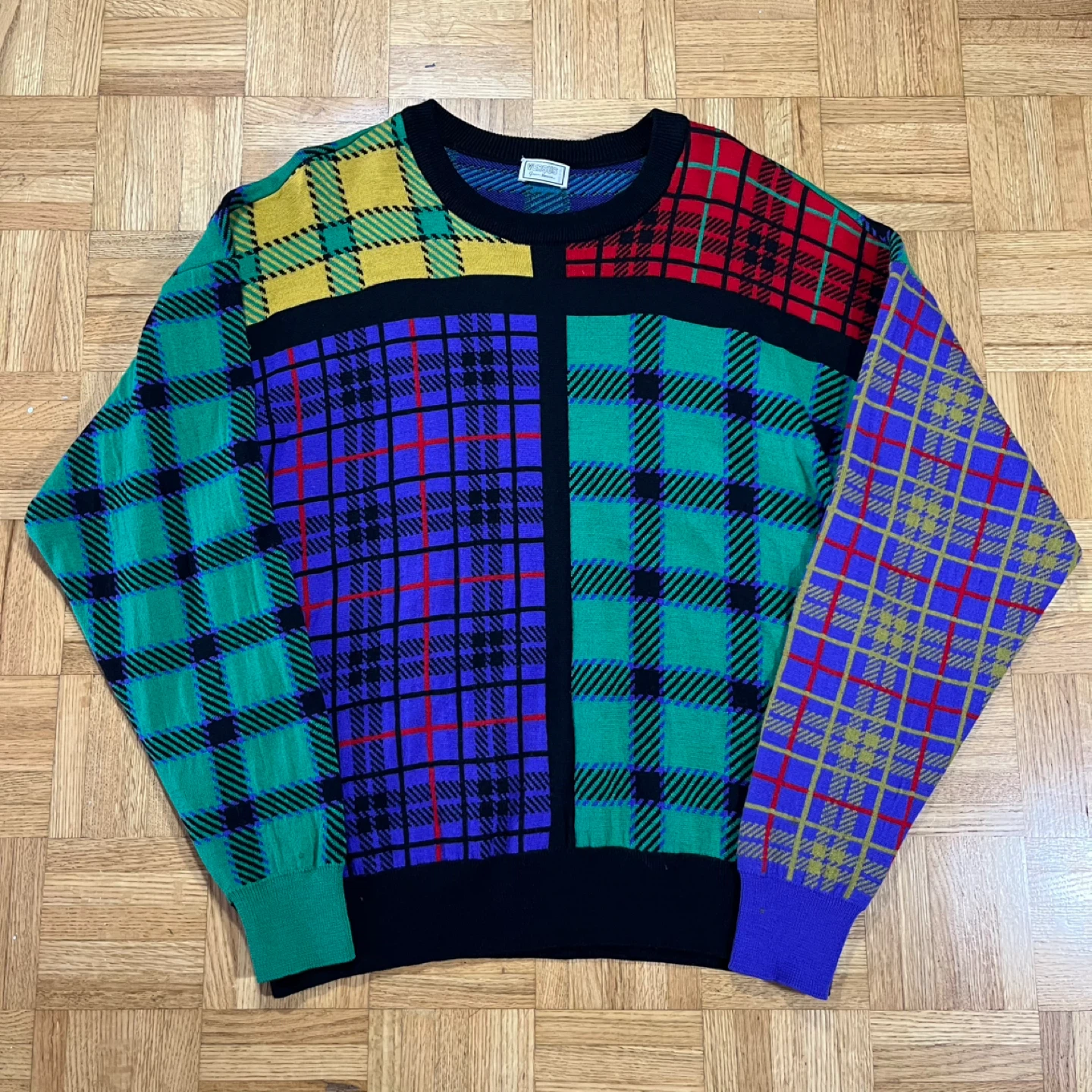 Vintage Versus Versace Plaid Knit Sweater - photo 3