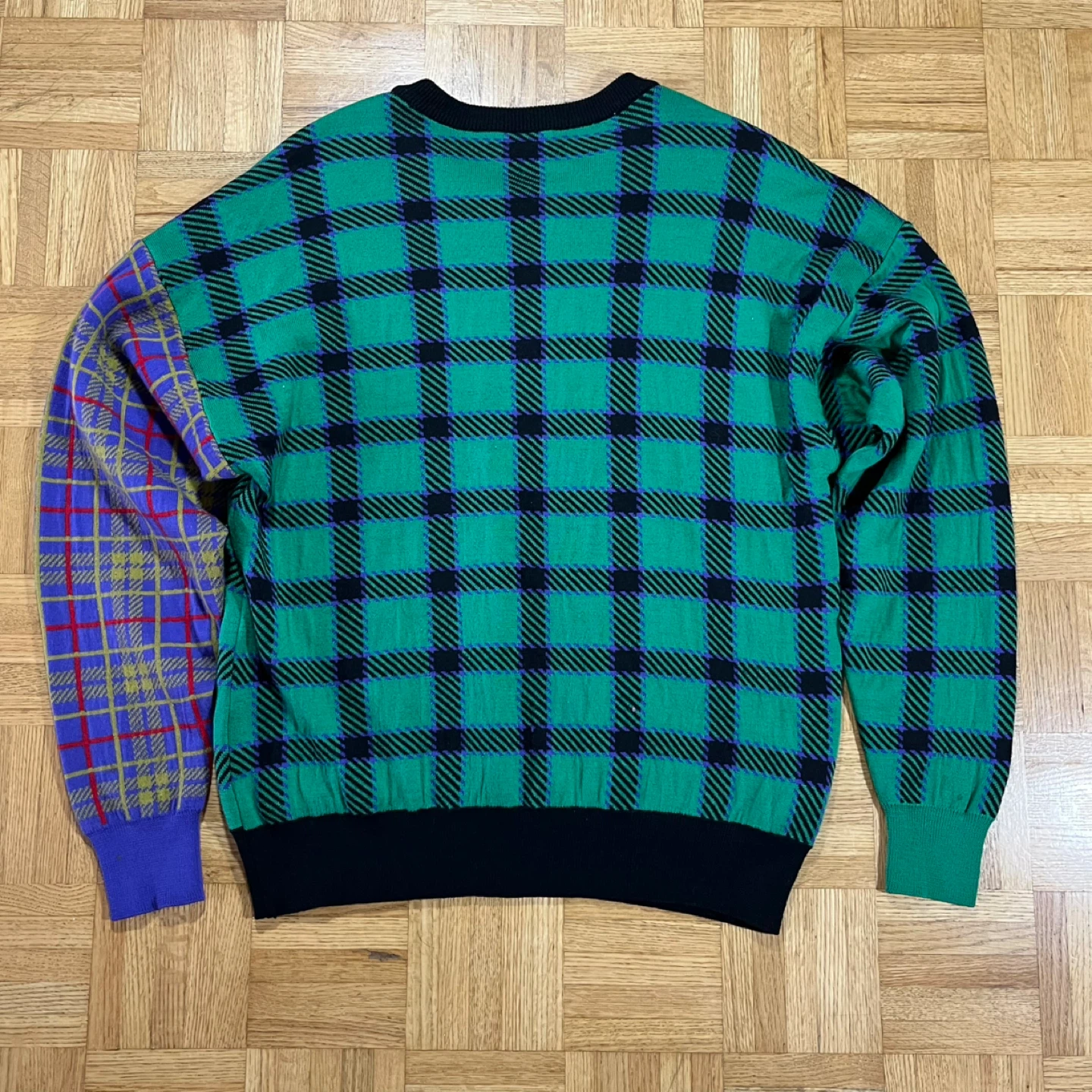 Vintage Versus Versace Plaid Knit Sweater - photo 2