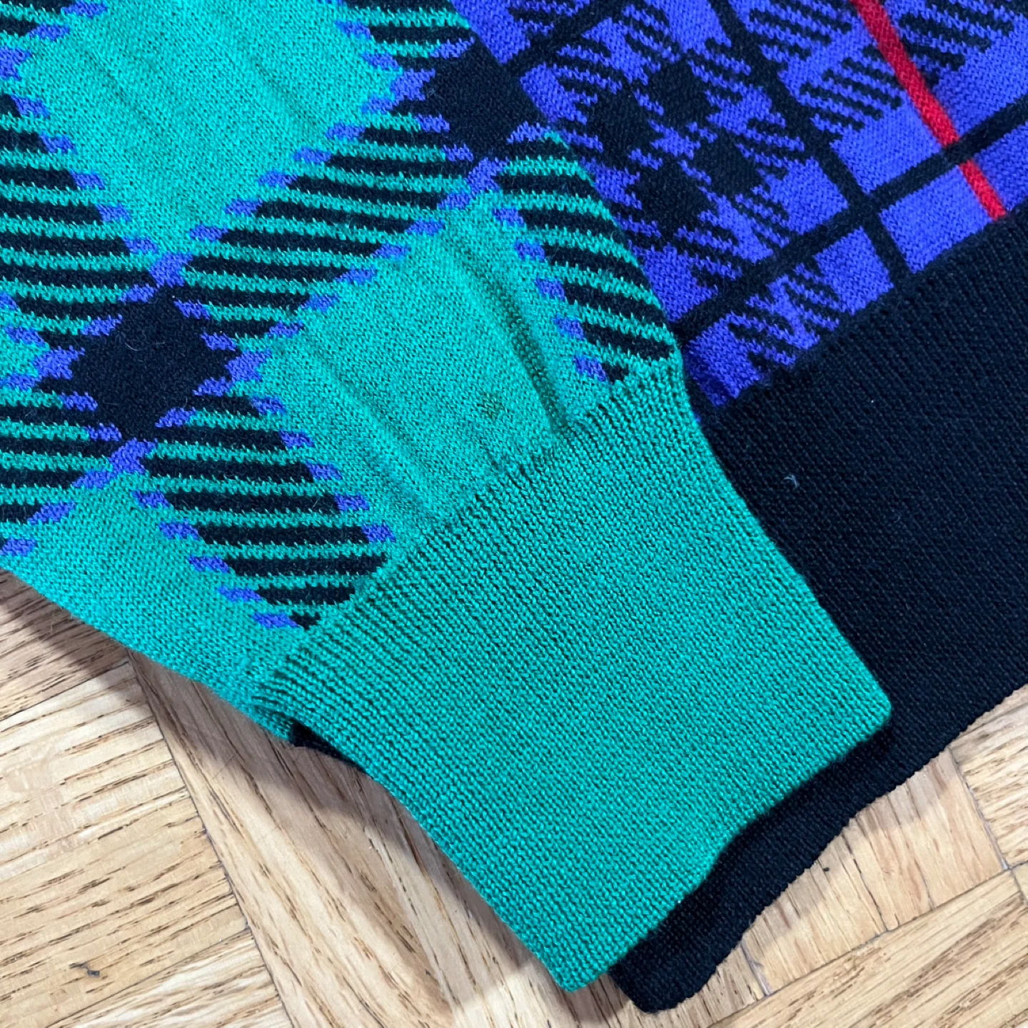 Vintage Versus Versace Plaid Knit Sweater - photo 4