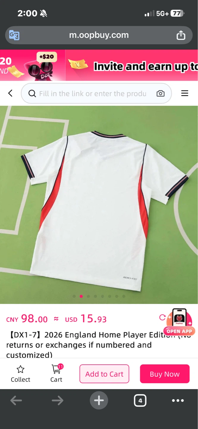 2026 England Home Player Edition Football Jersey - photo 2